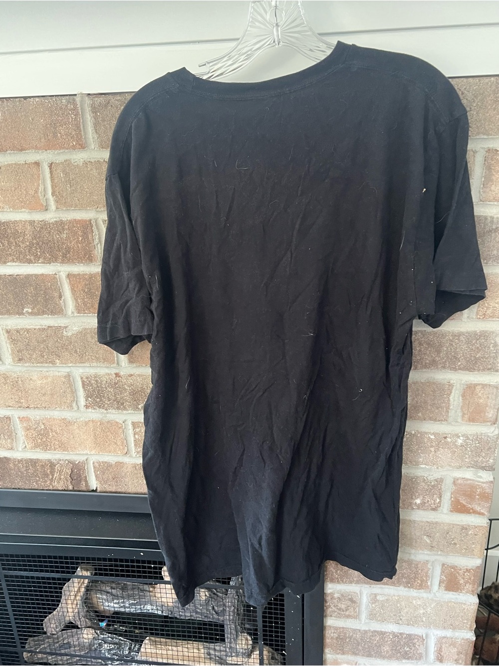 American Apparel Black Crewneck Tee with White Neck Label - Picture 3 of 3